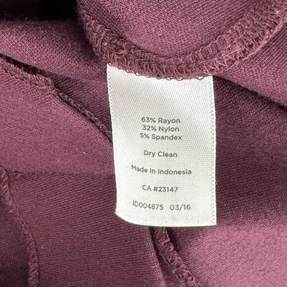 Talbots Career Midi Dress Plum High Neck Sheath 50s Modest Professional Size 12 - Picture 7 of 9